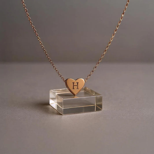 Initial Alphabet Golden Mini Heart Necklace