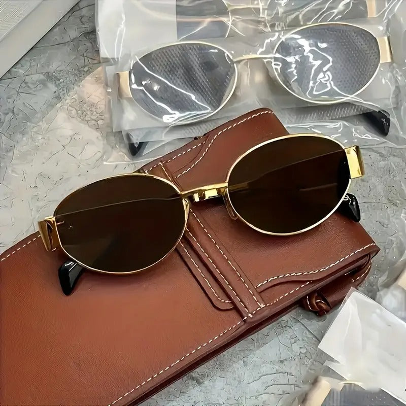 Oval Metal Frame Fashion Glasses